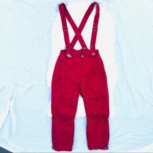 SPIDER KID Thinsulate Insulated Snow Pants Ski utility cargo Suspenders Burgundy